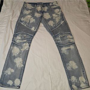 Distressed Blue Jeans Mens 34/34